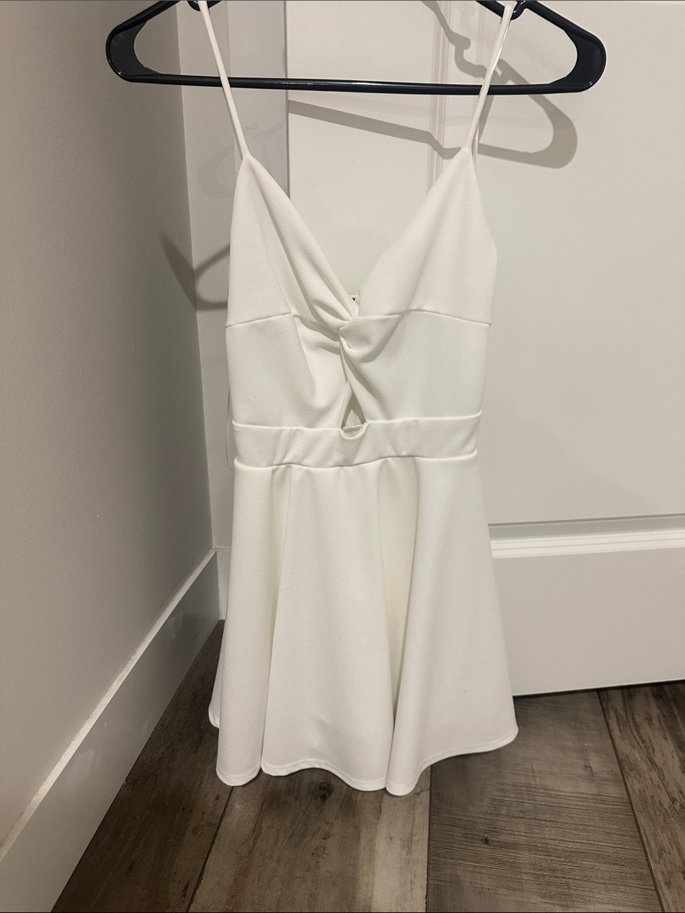 Windsor White Twist-Front Mini Dress